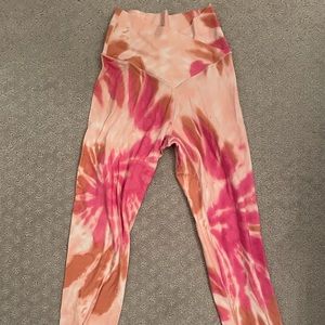 tie dye cross over leggings